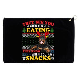 Rottweiler Ugly Christmas Gift Dog Lover Xmas Gift Grommeted Golf Towel