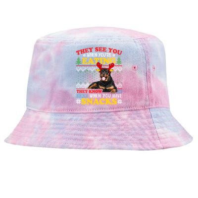 Rottweiler Ugly Christmas Gift Dog Lover Xmas Gift Tie-Dyed Bucket Hat