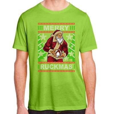 Rugby Ugly Christmas Santa Merry Ruckmas Xmas Adult ChromaSoft Performance T-Shirt