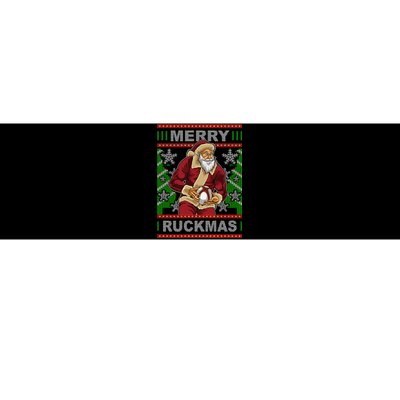 Rugby Ugly Christmas Santa Merry Ruckmas Xmas Bumper Sticker