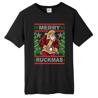 Rugby Ugly Christmas Santa Merry Ruckmas Xmas Tall Fusion ChromaSoft Performance T-Shirt