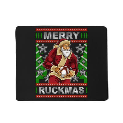 Rugby Ugly Christmas Santa Merry Ruckmas Xmas Mousepad