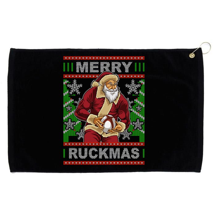 Rugby Ugly Christmas Santa Merry Ruckmas Xmas Grommeted Golf Towel