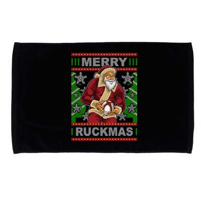 Rugby Ugly Christmas Santa Merry Ruckmas Xmas Microfiber Hand Towel