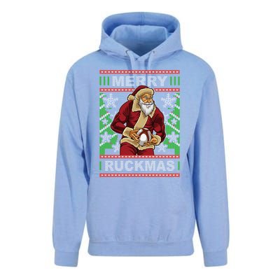 Rugby Ugly Christmas Santa Merry Ruckmas Xmas Unisex Surf Hoodie