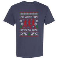 Running Ugly Christmas "Oh What Fun It Is To Run" Funny Ugly Garment-Dyed Heavyweight T-Shirt