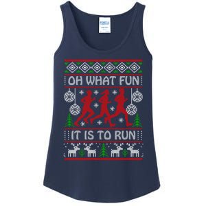 Running Ugly Christmas "Oh What Fun It Is To Run" Funny Ugly Ladies Essential Tank