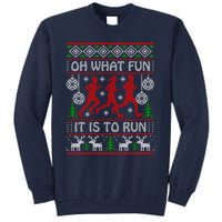 Running Ugly Christmas "Oh What Fun It Is To Run" Funny Ugly Tall Sweatshirt