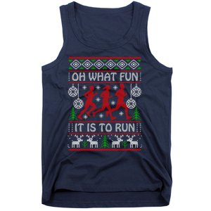 Running Ugly Christmas "Oh What Fun It Is To Run" Funny Ugly Tank Top