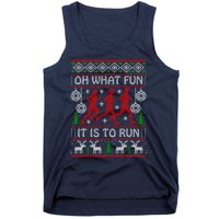 Running Ugly Christmas "Oh What Fun It Is To Run" Funny Ugly Tank Top