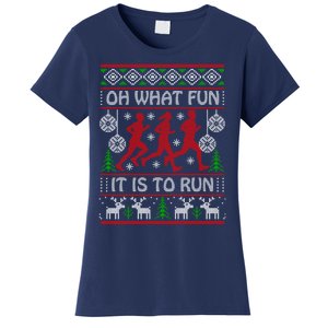 Running Ugly Christmas "Oh What Fun It Is To Run" Funny Ugly Women's T-Shirt