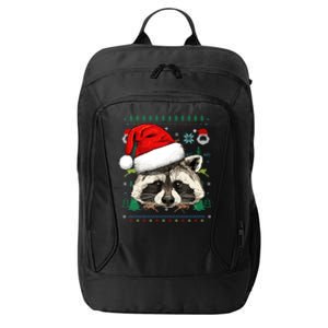 Raccoon Ugly Christmas Santa Hat Xmas Gift City Backpack