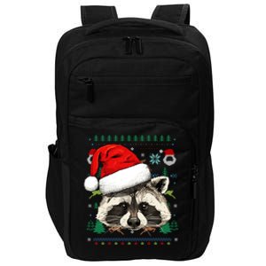 Raccoon Ugly Christmas Santa Hat Xmas Gift Impact Tech Backpack