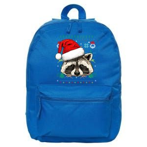 Raccoon Ugly Christmas Santa Hat Xmas Gift 16 in Basic Backpack