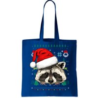 Raccoon Ugly Christmas Santa Hat Xmas Gift Tote Bag