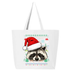 Raccoon Ugly Christmas Santa Hat Xmas Gift 25L Jumbo Tote