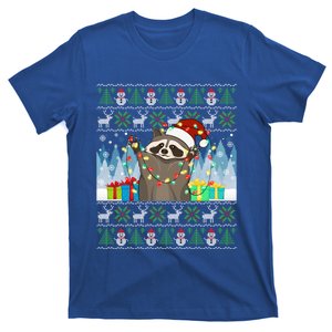 Raccoon Ugly Christmas Xmas Lights Santa Raccoon Gift T-Shirt