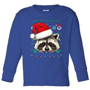 Raccoon Ugly Christmas Santa Hat Xmas Cute Gift Toddler Long Sleeve Shirt