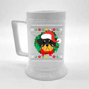 Rottweiler Ugly Christmas Sweater Rottie Beer Stein