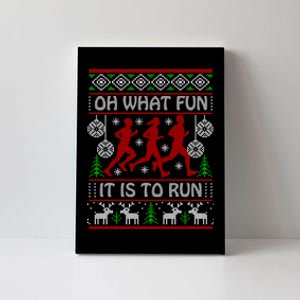 Running Ugly Christmas Oh What Fun It Is To Run Funny Ugly Canvas