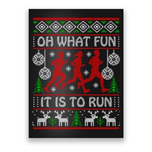 Running Ugly Christmas Oh What Fun It Is To Run Funny Ugly Poster