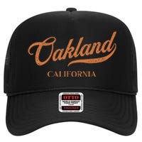 Retro USA California State Vintage Oakland High Crown Mesh Back Trucker Hat