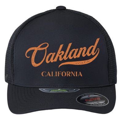 Retro USA California State Vintage Oakland Flexfit Unipanel Trucker Cap