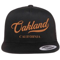 Retro USA California State Vintage Oakland Flat Bill Trucker Hat