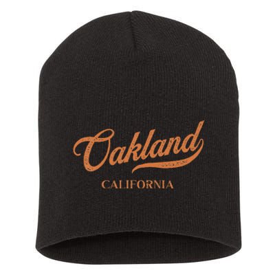 Retro USA California State Vintage Oakland Short Acrylic Beanie