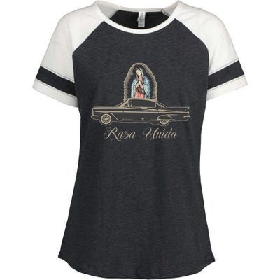 Raza Unida Chicano Low Rider Mexican Hombre Enza Ladies Jersey Colorblock Tee