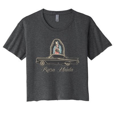 Raza Unida Chicano Low Rider Mexican Hombre Women's Crop Top Tee