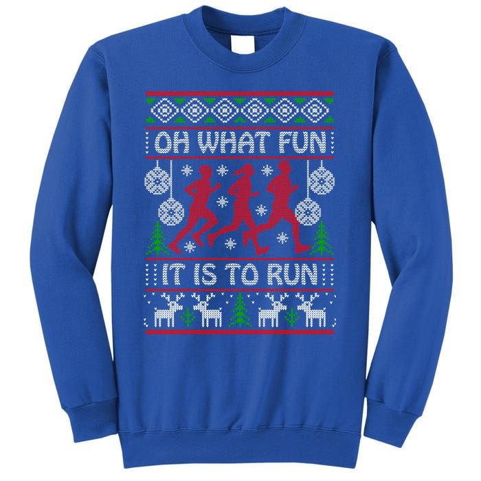 Running Ugly Christmas Oh What Fun It Is To Run Funny Ugly Gift Sweatshirt