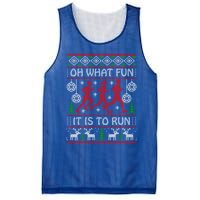 Running Ugly Christmas Oh What Fun It Is To Run Funny Ugly Gift Mesh Reversible Basketball Jersey Tank