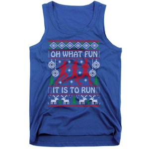 Running Ugly Christmas Oh What Fun It Is To Run Funny Ugly Gift Tank Top