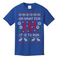 Running Ugly Christmas Oh What Fun It Is To Run Funny Ugly Gift Kids T-Shirt