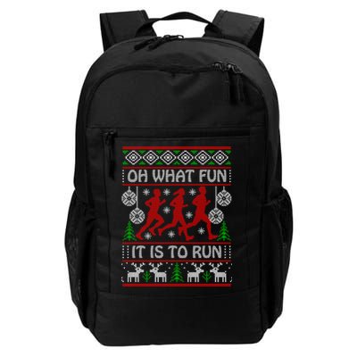 Running Ugly Christmas Oh What Fun It Is To Run Funny Ugly Gift Backpack