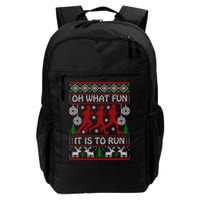 Running Ugly Christmas Oh What Fun It Is To Run Funny Ugly Gift Backpack