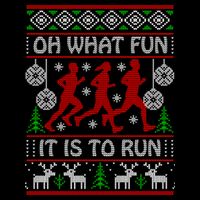 Running Ugly Christmas Oh What Fun It Is To Run Funny Ugly Gift Drawstring Bag