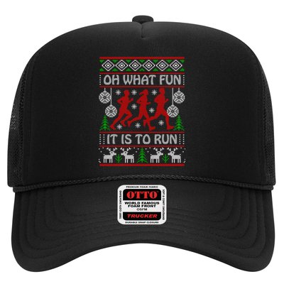 Running Ugly Christmas Oh What Fun It Is To Run Funny Ugly Gift Hat
