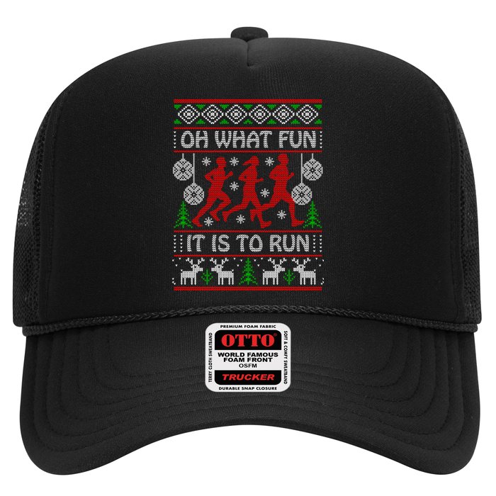 Running Ugly Christmas Oh What Fun It Is To Run Funny Ugly Gift Hat