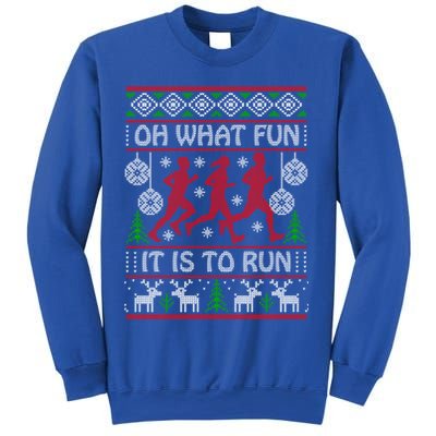 Running Ugly Christmas Oh What Fun It Is To Run Funny Ugly Gift Sweatshirt