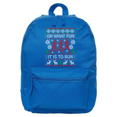 Running Ugly Christmas Oh What Fun It Is To Run Funny Ugly Gift 16 in Basic Backpack