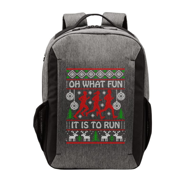 Running Ugly Christmas Oh What Fun It Is To Run Funny Ugly Gift Vector Backpack