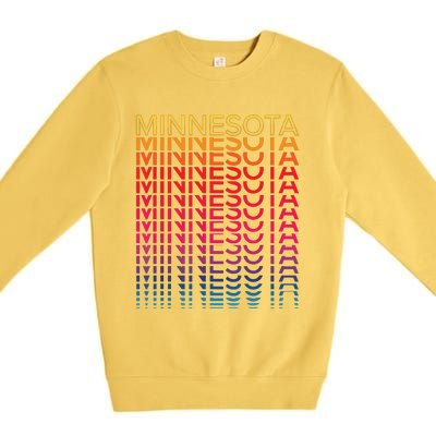 Retro Usa Colorful State Nostalgic Minnesota Premium Crewneck Sweatshirt