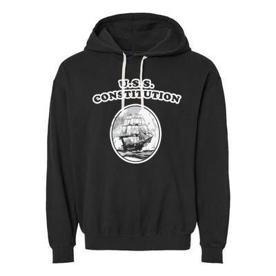 Retro USS Constitution By Turbo Volcano Garment-Dyed Fleece Hoodie
