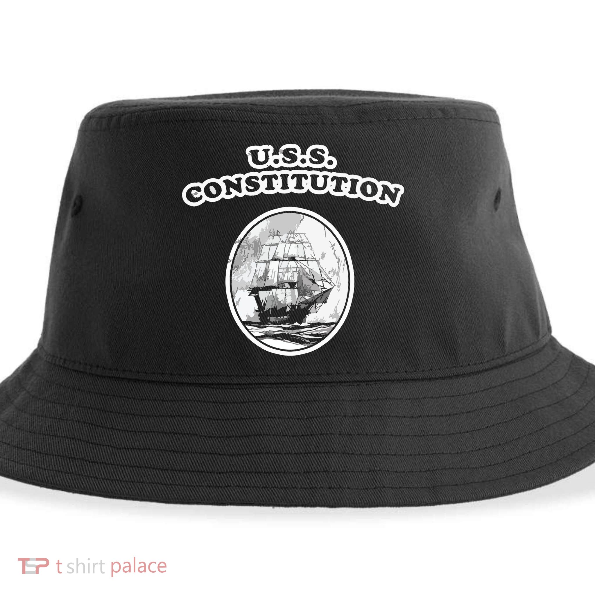 Retro USS Constitution By Turbo Volcano Sustainable Bucket Hat