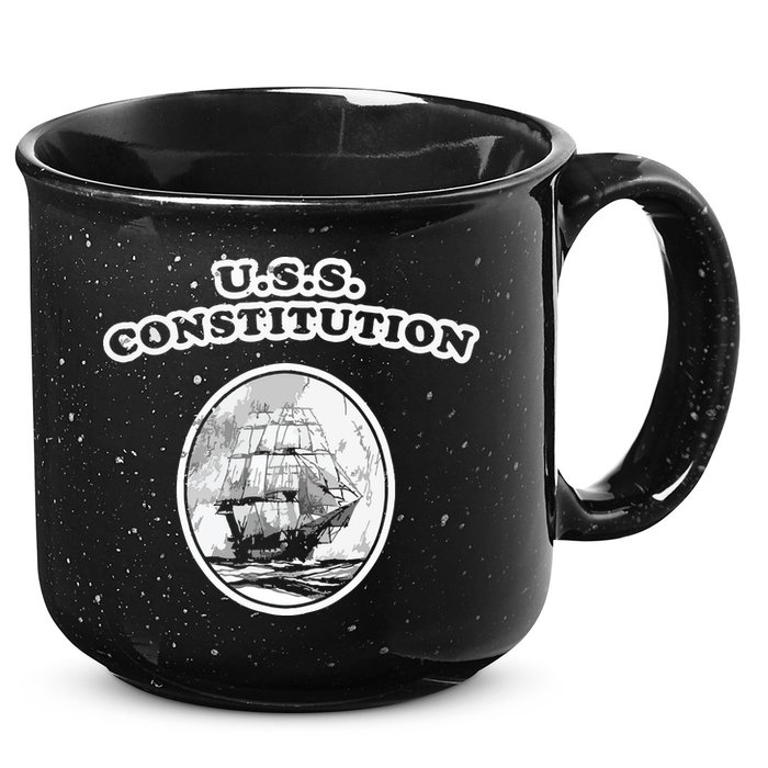 Retro USS Constitution By Turbo Volcano 15oz Campfire Ceramic Mug