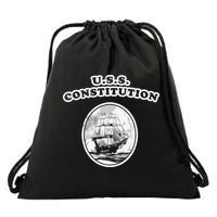 Retro USS Constitution By Turbo Volcano Drawstring Bag