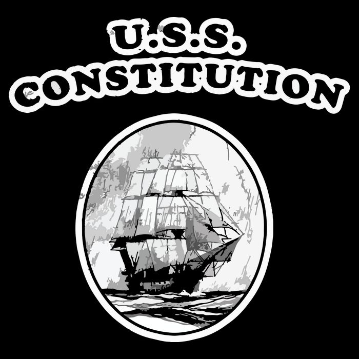 Retro USS Constitution By Turbo Volcano Drawstring Bag