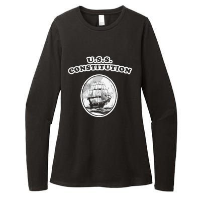 Retro USS Constitution By Turbo Volcano Womens CVC Long Sleeve Shirt